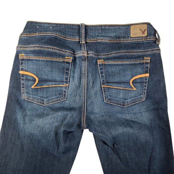 American Eagle Jeans Womens 4 30x29 Kick Boot Stretch Dark Wash Flare - Picture 6 of 13